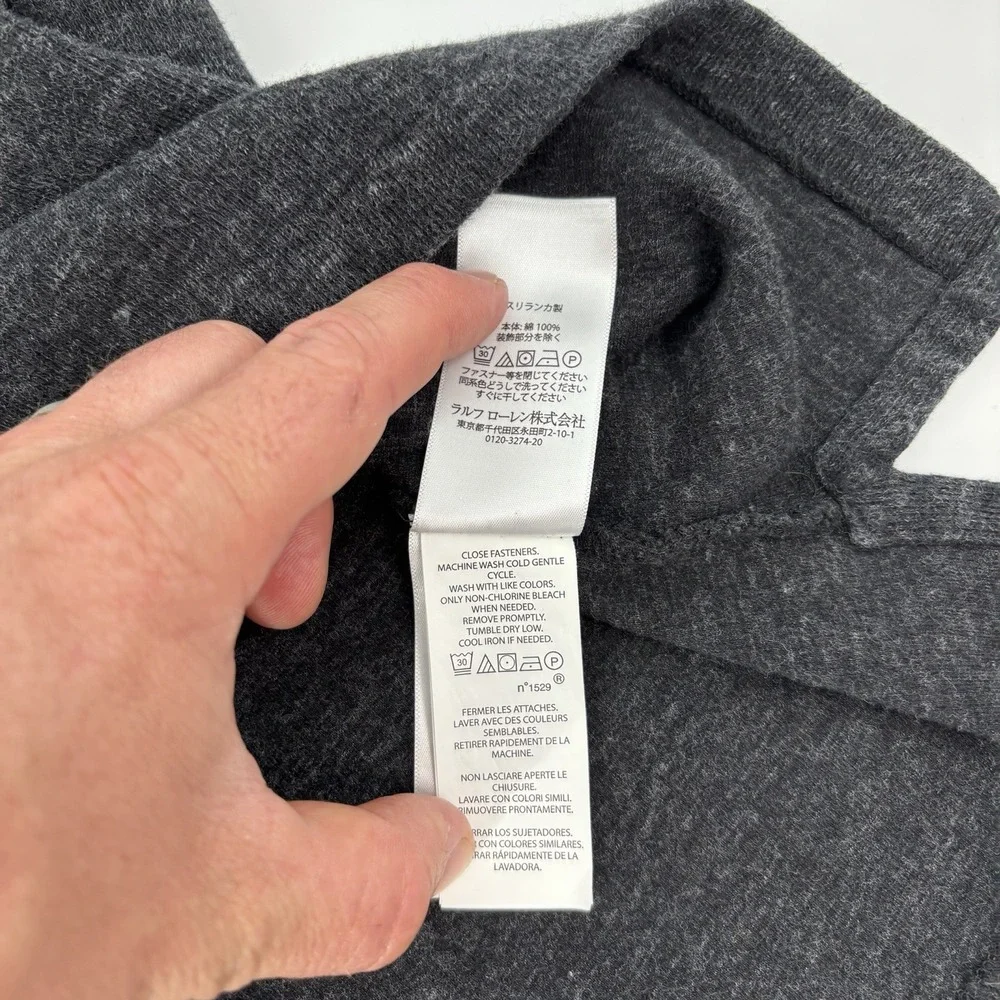 Polo Ralph Lauren Estate Rib‎ 1/4 Zip Sweater Men's Size Medium Gray Pullover